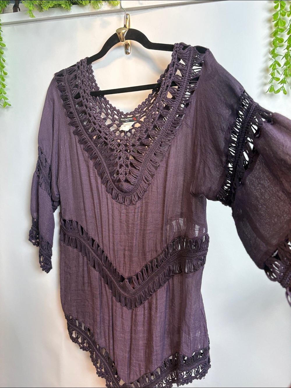 Vivid Importers Cotten blend. Crochet . Eggplant colour.